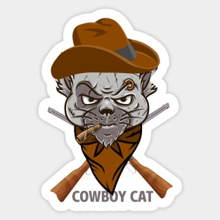 Cowboy Cat Halloween Cat Sticker